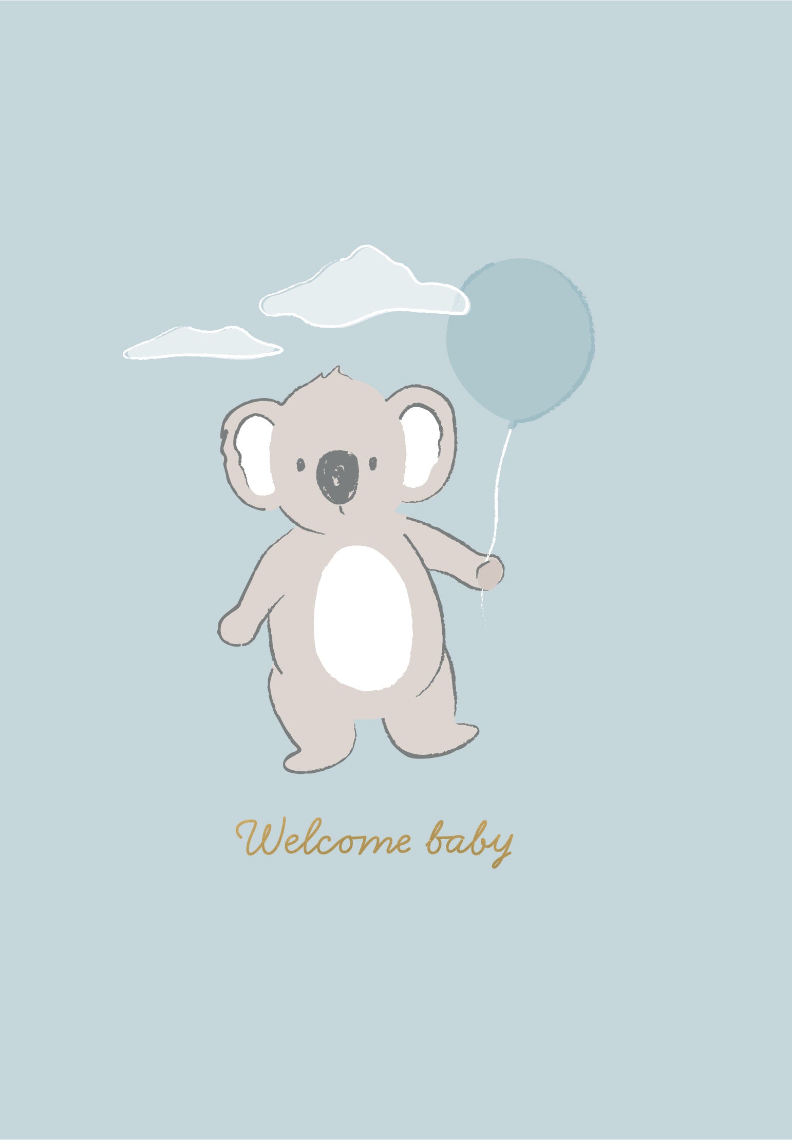 Greeting Card Little Adventurer - Blue Koala